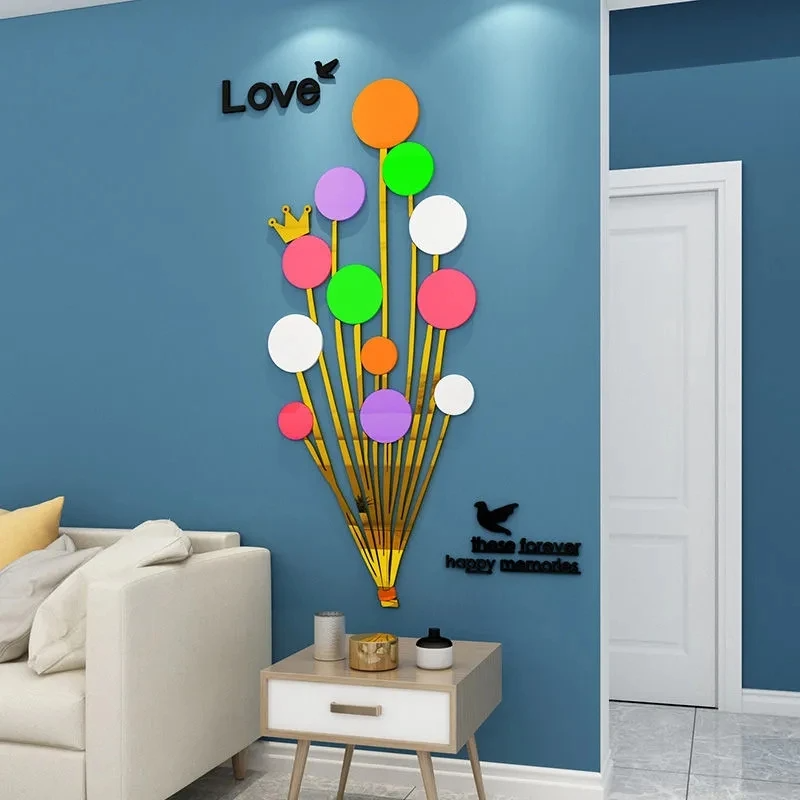 Balloons Love with Bird Acrylic Wall Art