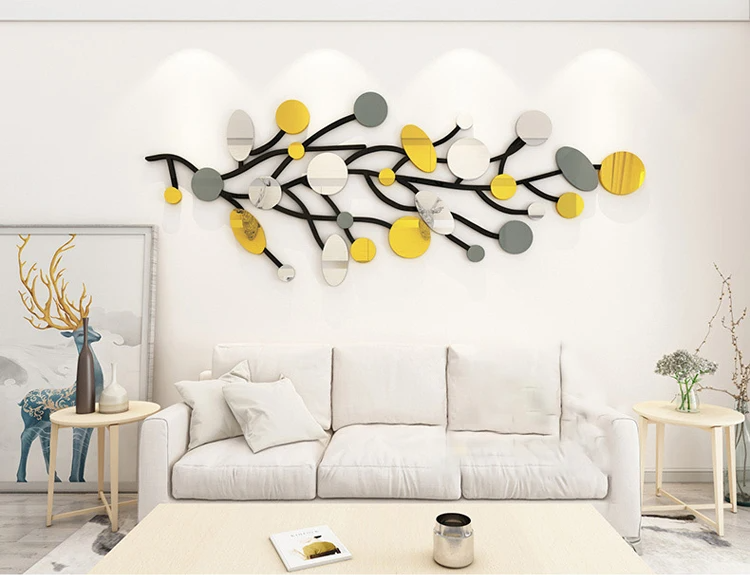 Circle Branch Acrylic Mirror Wall Art